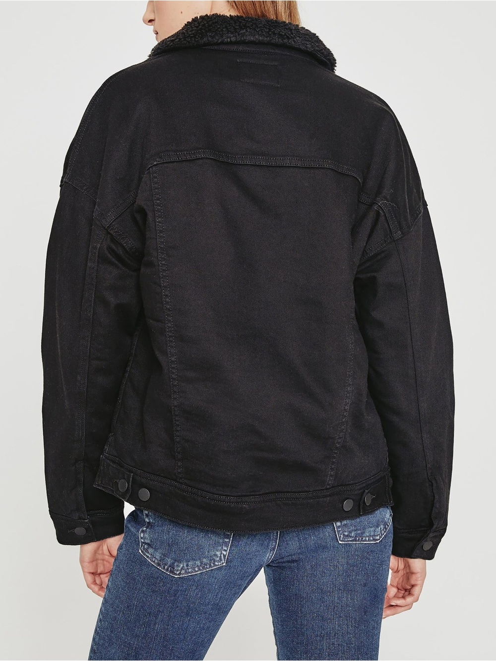 AG Adriano Goldschmied Black Oversized Denim Trucker Kendrix Jacket NWT Medium - Picture 2 of 7